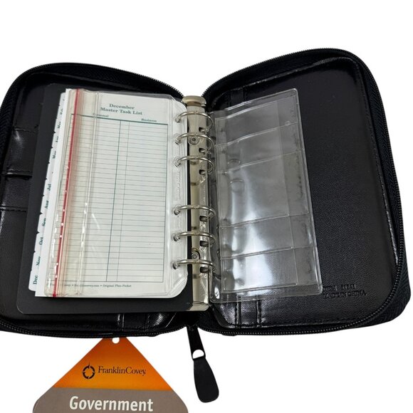 Franklin Quest Pocket Planner 6 Ring Black Leather Binder Organizer and Inserts - Picture 8 of 11